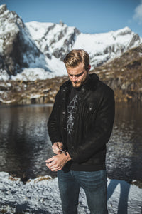 Descended from Odin, Wanderers Warriors,Organic T-shirts, Staithes Hoodie, Merino Wool Hoodie, Odin, TYR, Thor, Ragnar, Bjorn Ironside, Vikings, Anglo Saxon, Norse, Fitness Gear, Horns, Jewellery, Silver, Alexander Ludwig