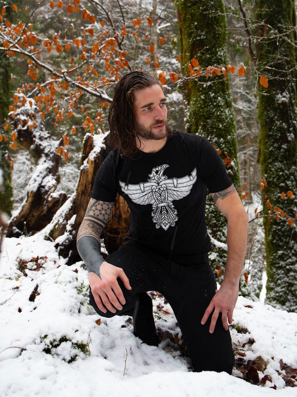 Hrafn, Descended from Odin, Organic T-shirts, Staithes Hoodie, Merino Wool Hoodie, Odin, TYR, Thor, Ragnar, Bjorn Ironside, Vikings, Anglo Saxon, Norse, Fitness Gear, Horns, Jewellery, Silver